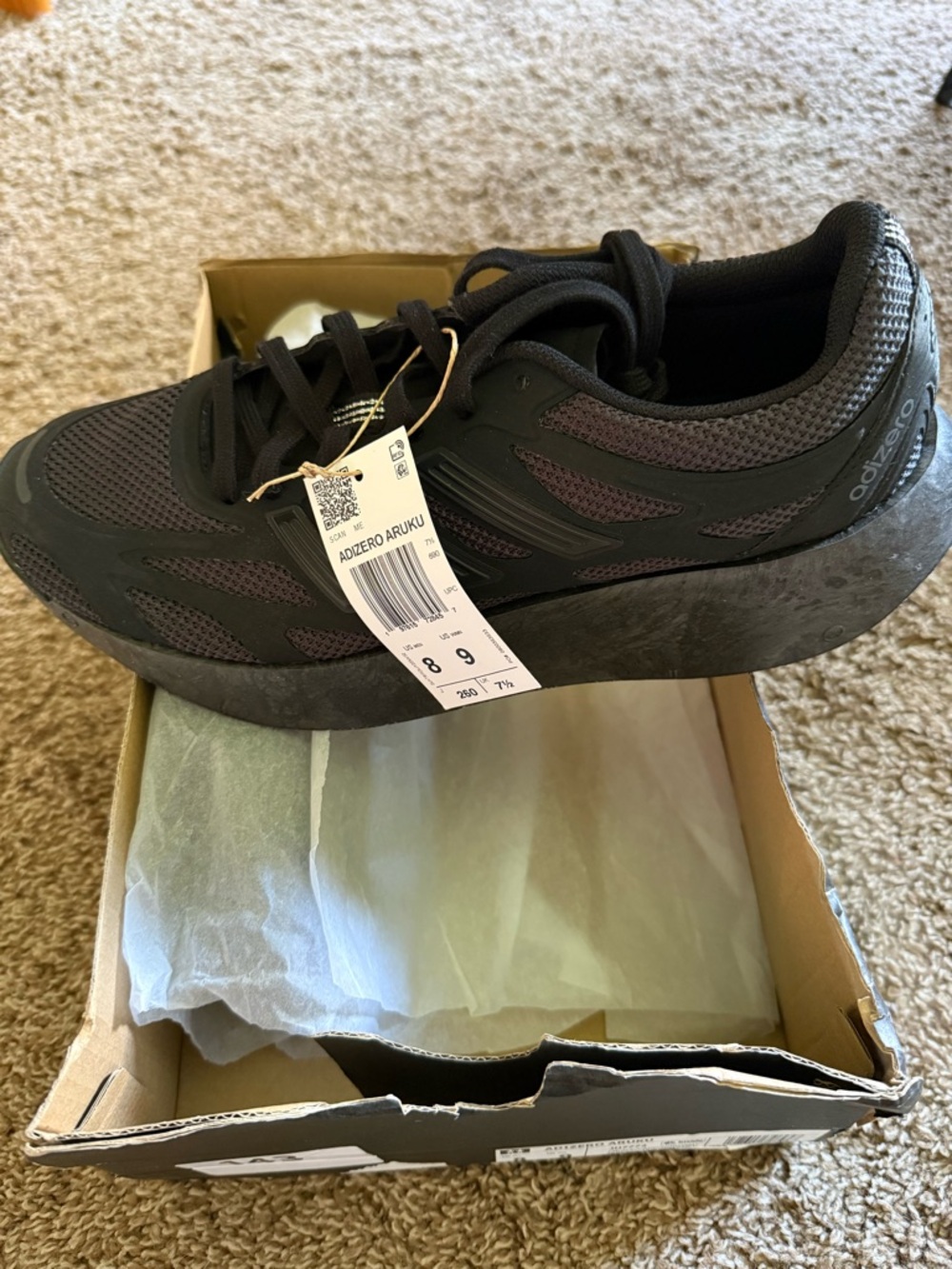 adidas Adizero Aruku - men’s 8 women’s 9 Triple Black